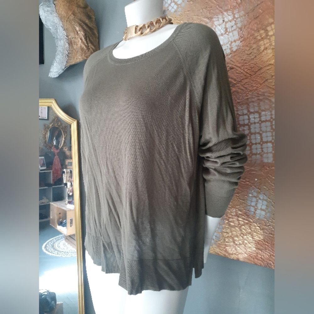 Zara Olive Green Women's Fine Knit Sweater